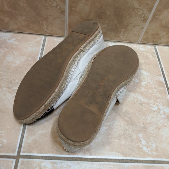 Sam Edelman Krissy Espadrille White and Black Capped Toe Slip Size 8 Loafer - Picture 10 of 10